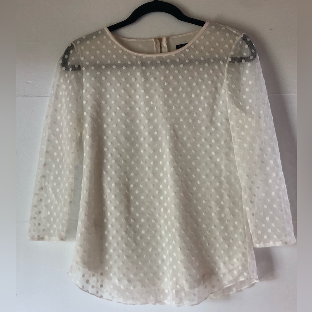 Ann Taylor women’s S polka dot blouse wedding brunch bridal shower party date
